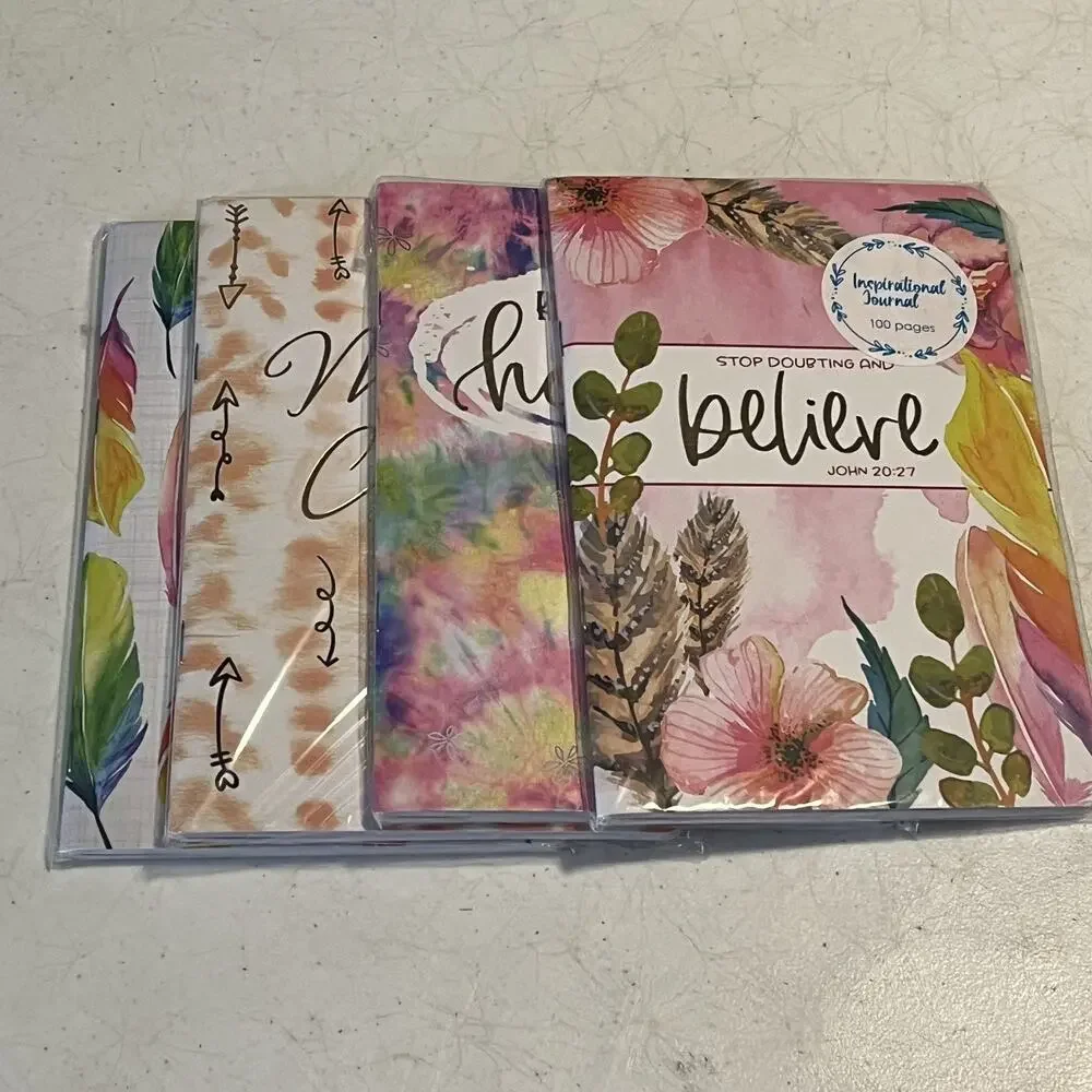Crown Jewlz Inspirational Journals Colorful Patterns 100 Pages Each Set of Four